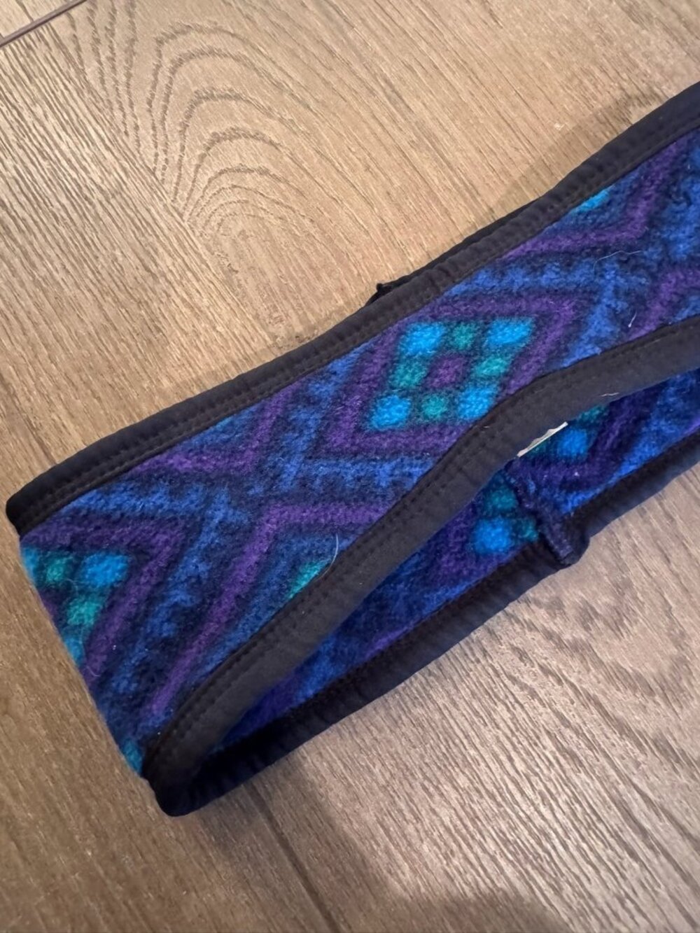 VTG L.L. Bean Blue Aztec Fleece Headband Made In USA